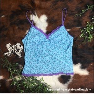 VICTORIA’S SECRET • Floral Tank Top Pajama Top